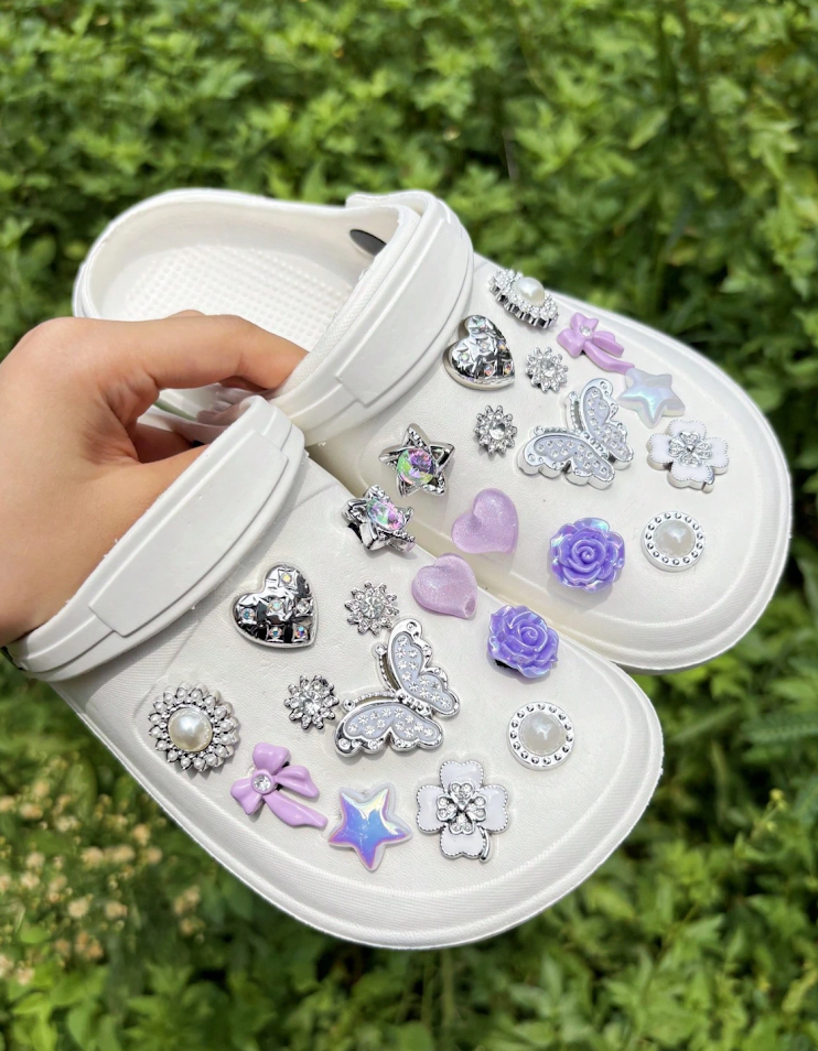 Purple Butterfly Shoe Charm