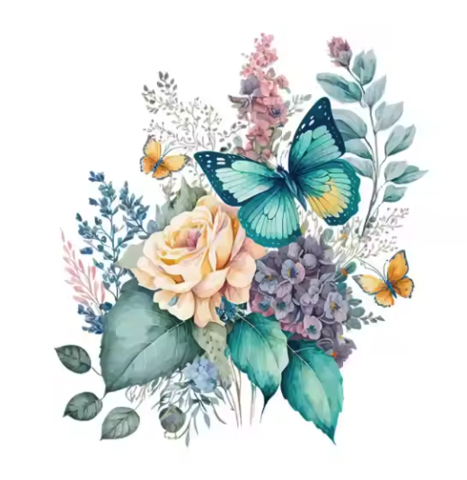 Butterfly Flower Garden Decal