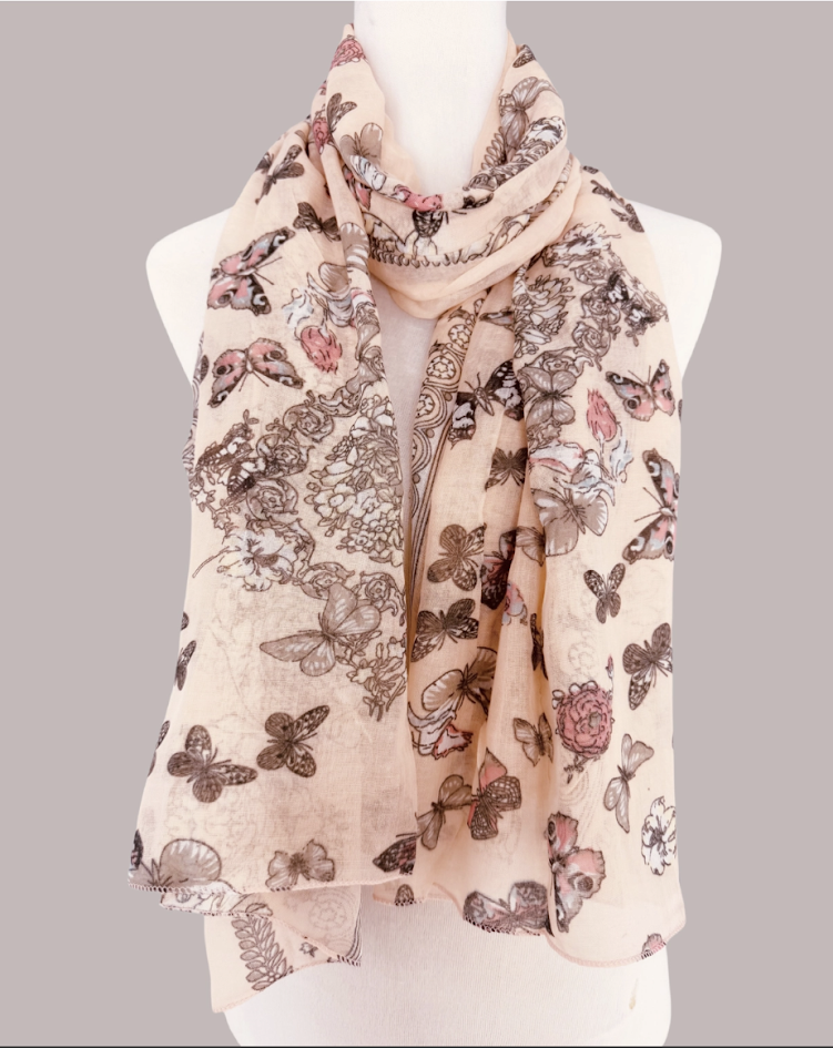 Coral Floral Scarf
